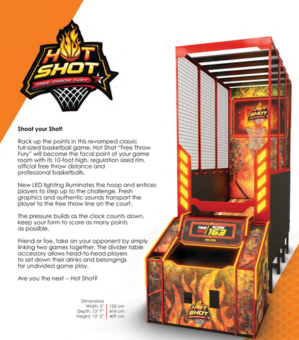 Hot Shot Basketball “Free Throw Fury” Arcade Game